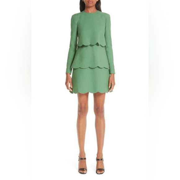 Vanentino Scallop Tiered Femme Green 2 - Picture 4 of 4
